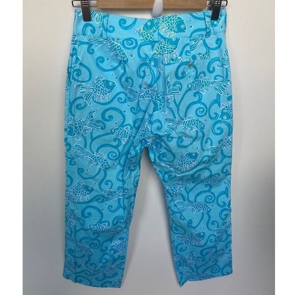 Lilly Pulitzer Blue Koi Fish Pattern Cotton Pants - Picture 5 of 5